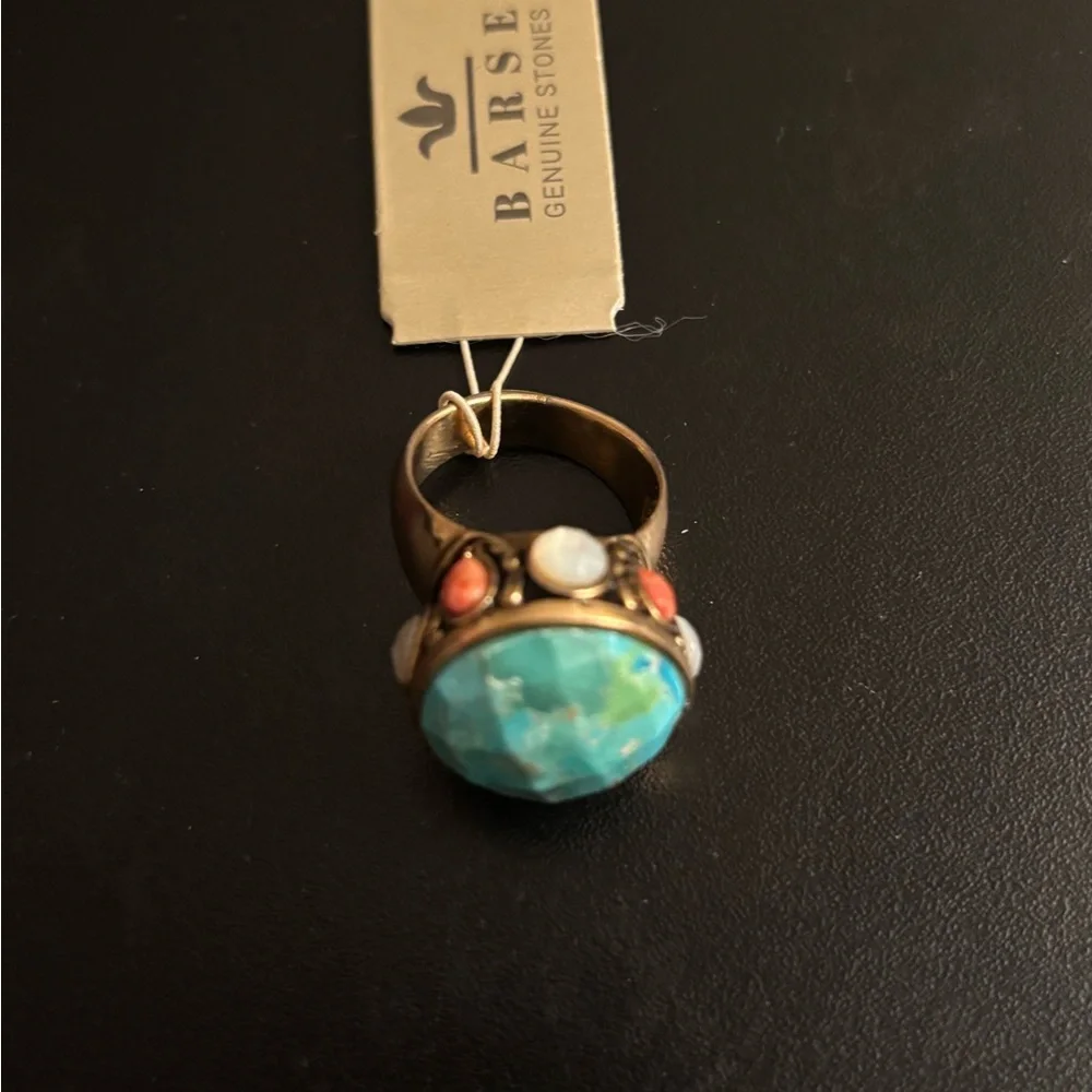 Genuine Turquoise, Coral, and Mop Jewelry Set - Picture 6 of 15